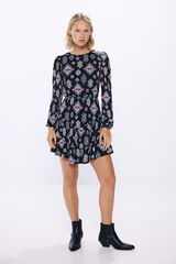Springfield Vestido corto estampado &eacute;tnico negro