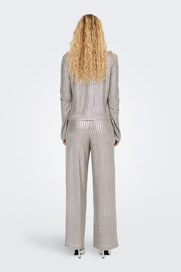 JDY Top de manga larga y cuello redondo gris