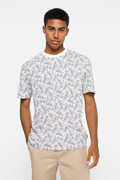 Springfield Camiseta estampado geométrico marfil