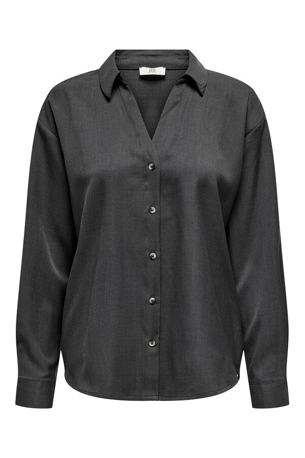 JDY Camisa manga comprida flu&iacute;da cinzento