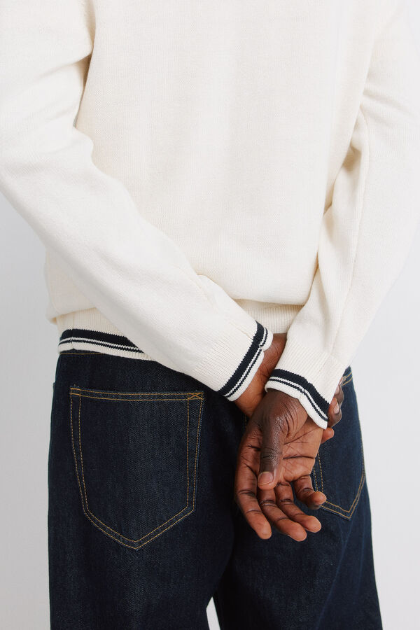 Springfield Camisola b&aacute;sica com fecho de fecho-&eacute;clair branco