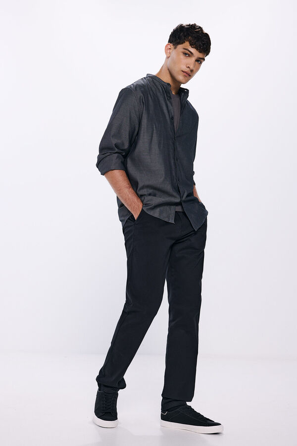 Springfield Camisa vestir bicolor negro