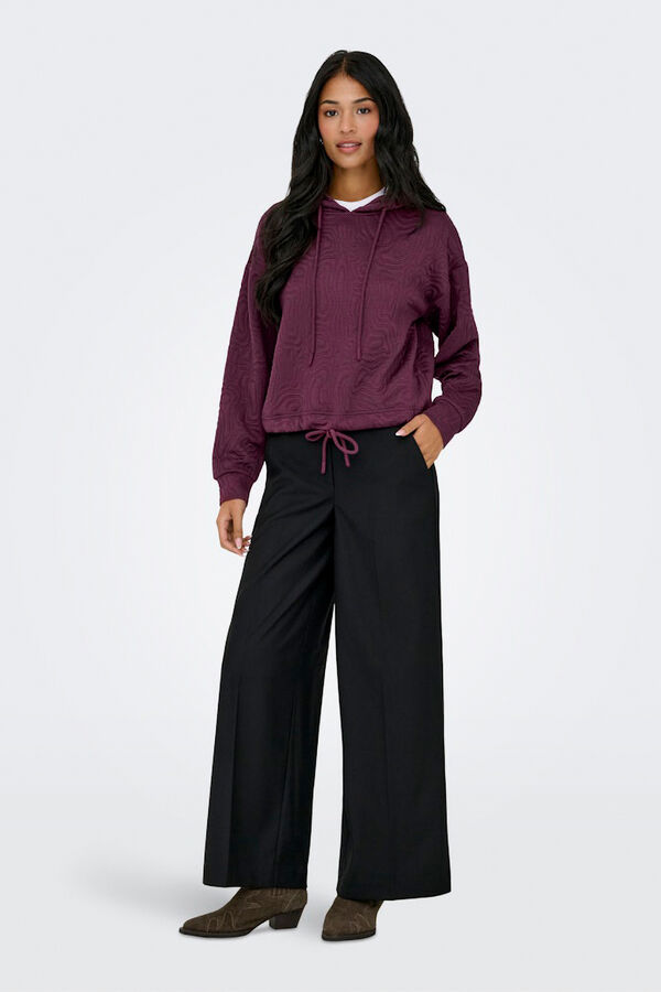 Only Sweatshirt cropped texturizado  estampado