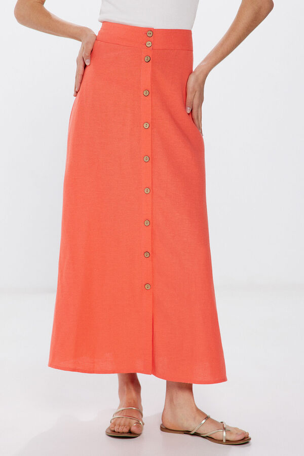 Springfield Saia midi bot&otilde;es linho vermelho