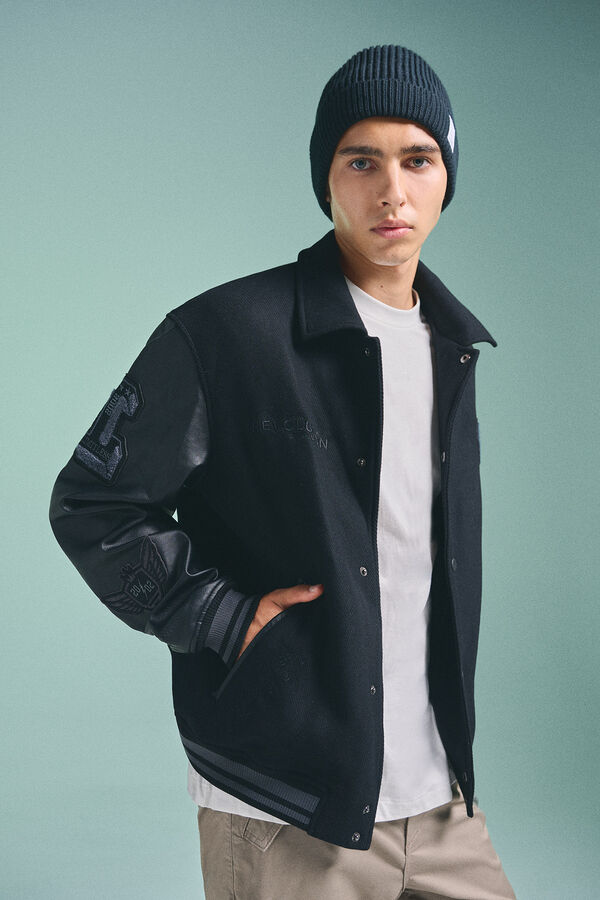 Springfield Pedri x Springfield Cominada Varsity Bomber preto