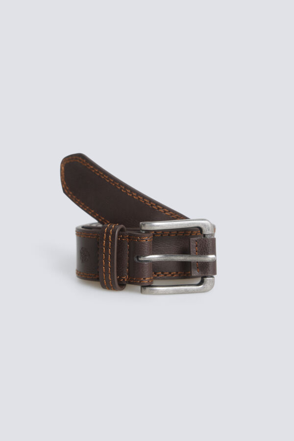 Springfield Cintur&oacute;n efecto piel reversible marr&oacute;n