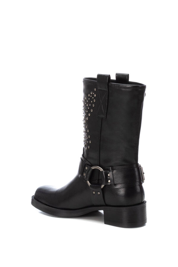 XTI Bota biker com fivela e tachas, forma quadrada preto