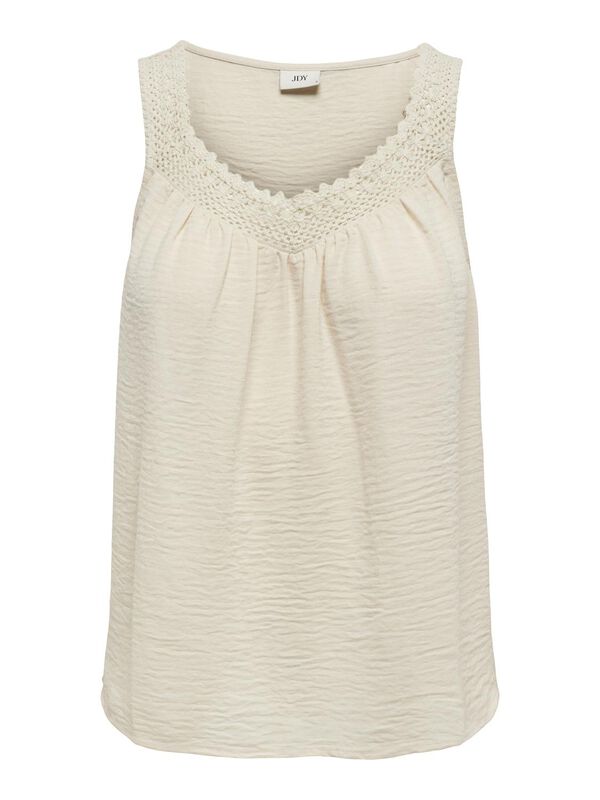 JDY Top cuello pico encaje blanco