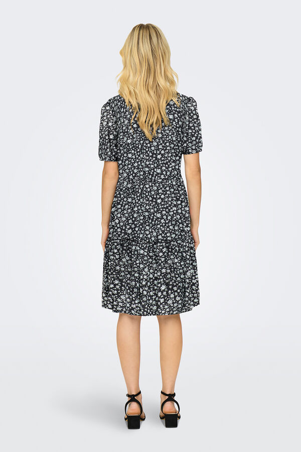 Only Vestido curto estampado verde