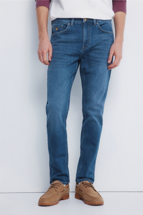 Springfield Jeans en knit denim slim fit azul