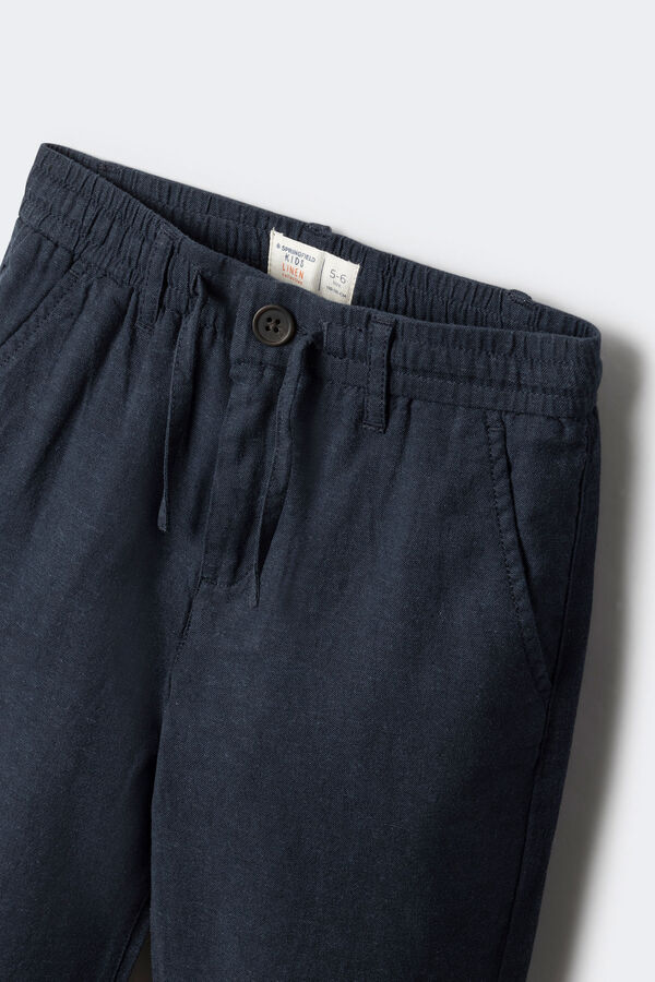 Springfield Kids Pantalon chino lino niño azul
