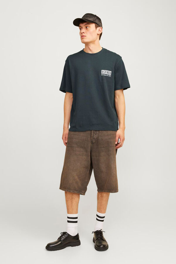 Jack & Jones Camiseta estampada folgada cinzento