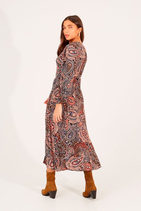 Brave Soul Vestido longo com estampa paisley cru