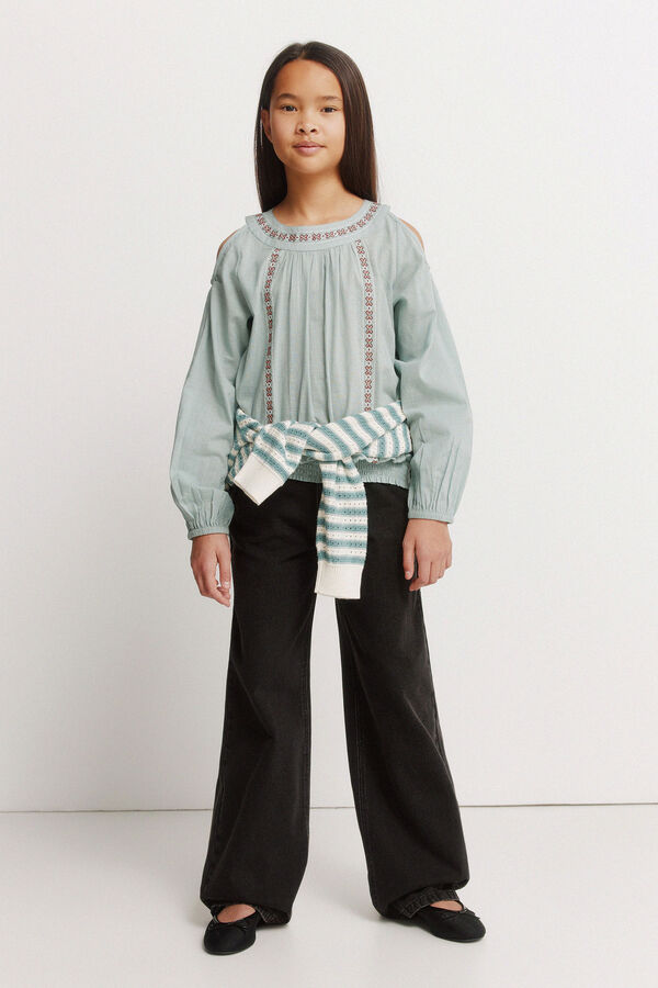 Springfield Kids Jeans wideleg para menina cinzento