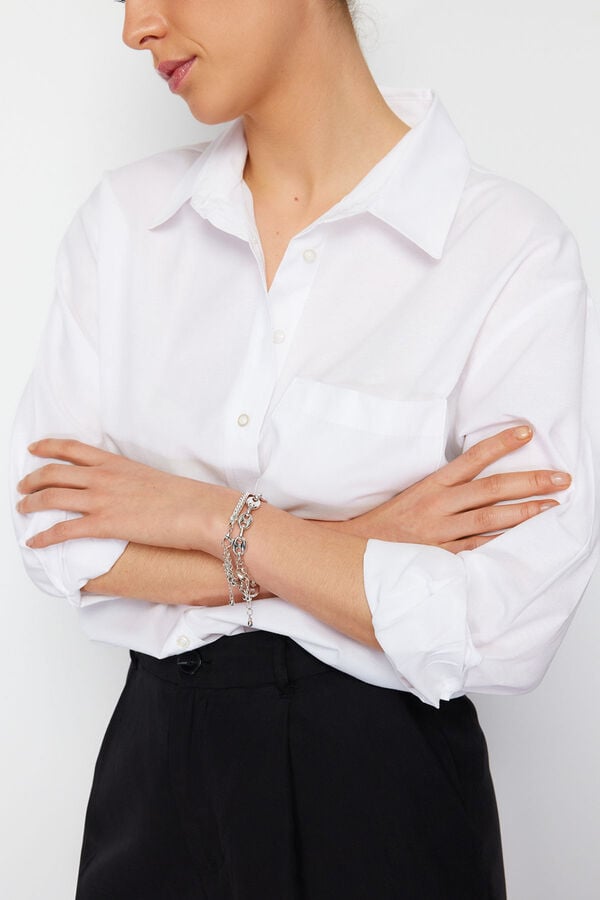 Trendyol Camisa de algod&atilde;o branco