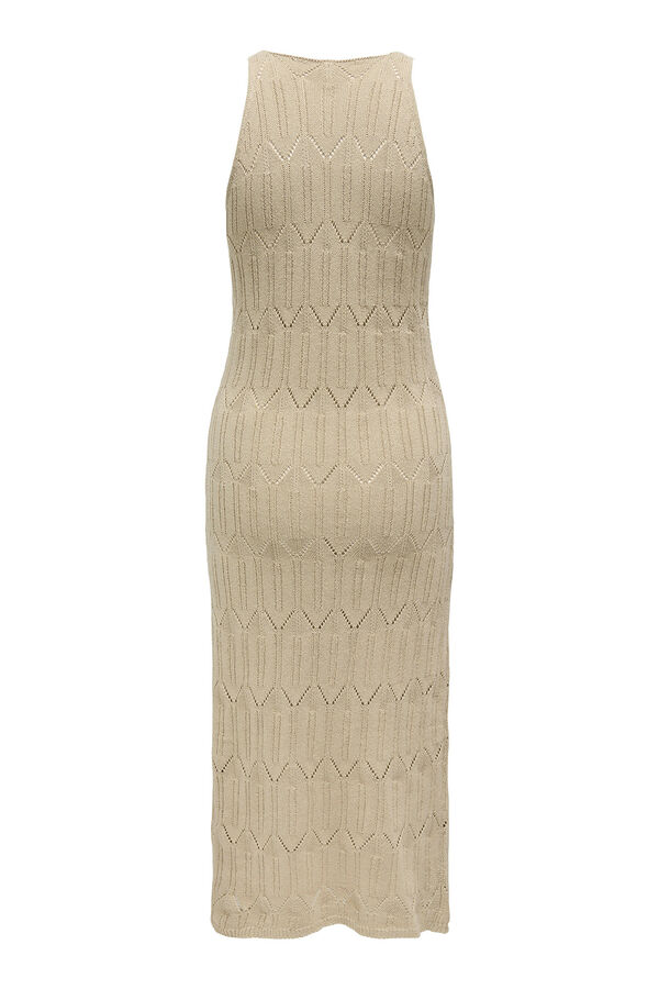 Only Vestido midi de crochet gris