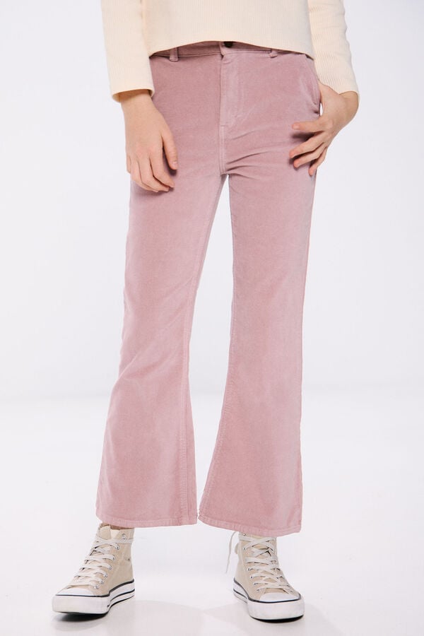 Springfield Kids Cal&ccedil;a flare de velour para menina rosa