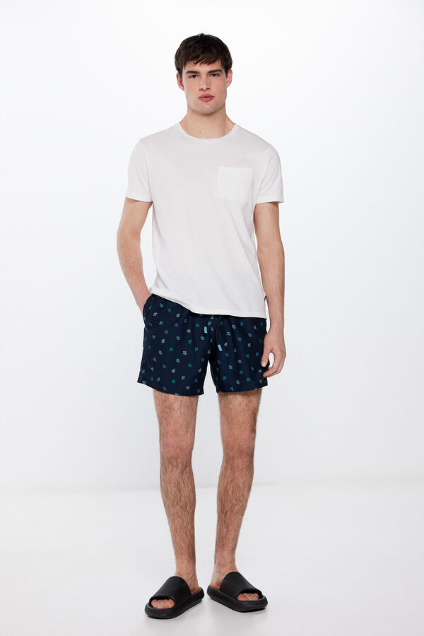 Springfield Ba&ntilde;ador estampado tortugas azul