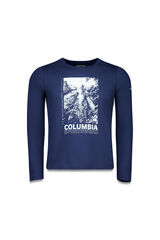 Columbia Camiseta Columbia Feminina Rolling Bend&trade; estampado manga comprida azul