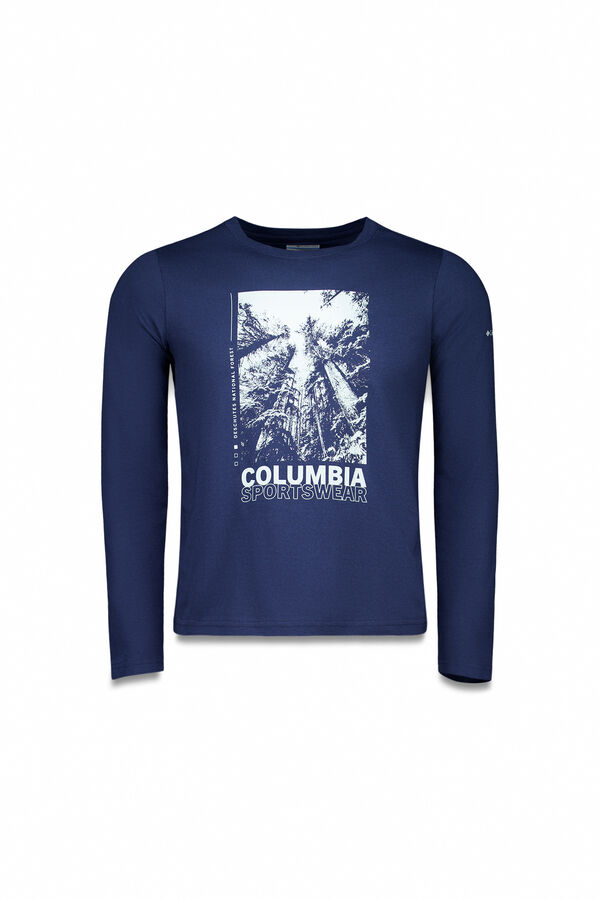 Columbia Camiseta Columbia Feminina Rolling Bend&trade; estampado manga comprida azul