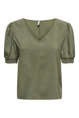 Only Top com gola em bico Caqui escuro