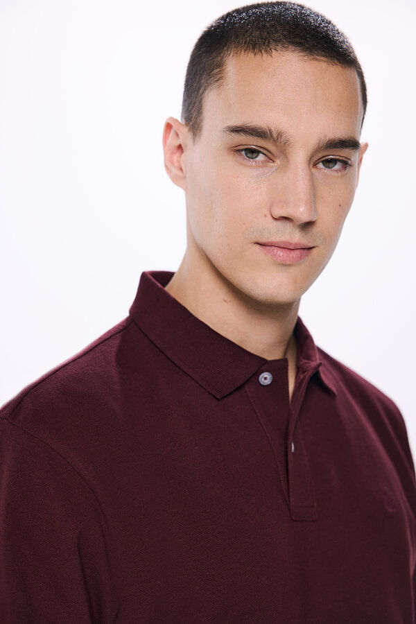 Springfield Camisa polo b&aacute;sica manga comprida Springfrield vermelho