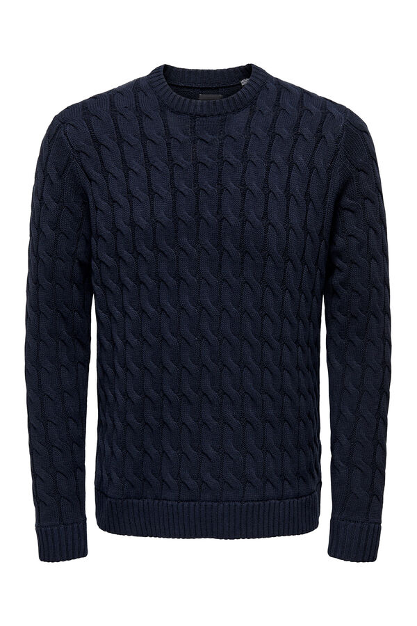 Only & Sons Camisola de gola redonda azul