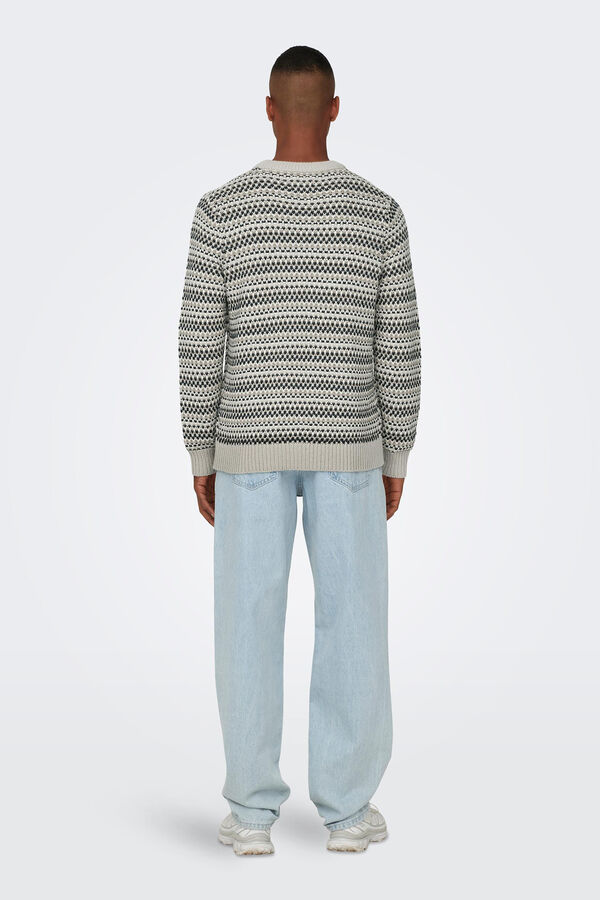 Only & Sons Camisola jacquard cinzento