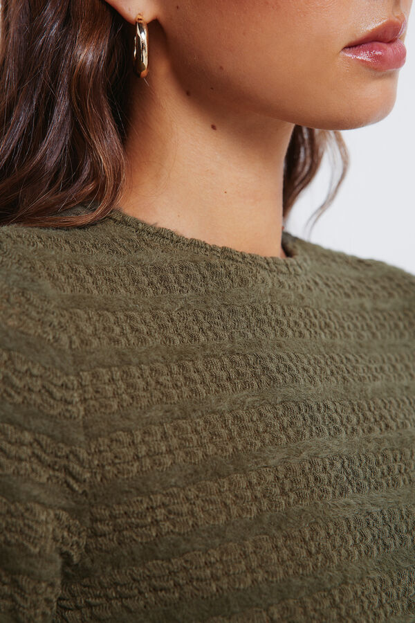 Springfield Camisola chenille estrutura Caqui escuro