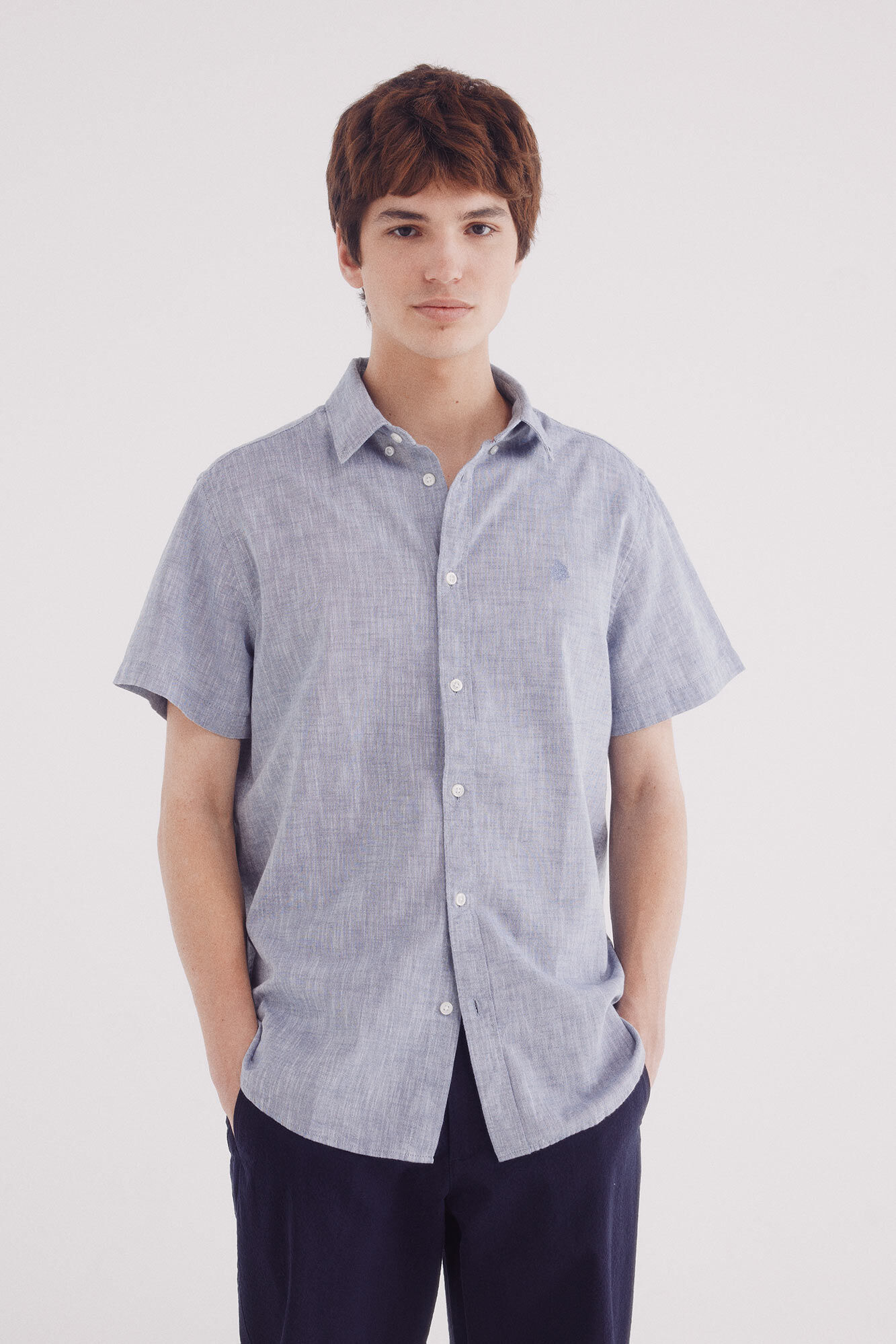 Springfield Camisa efeito linho manga curta