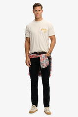 Superdry T-shirt de manga curta com estampado japon&ecirc;s nas costas bege