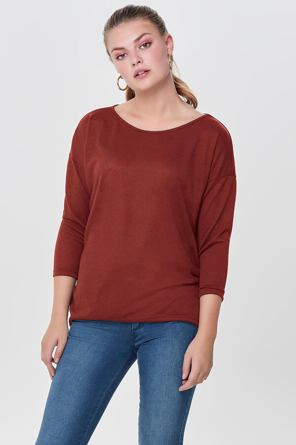 Only Camiseta fluida de manga meia  cru