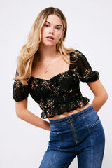 High Spirits Blusa "Lucile" preto