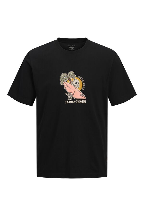Jack & Jones PLUS T-shirt de manga curta estampada preto