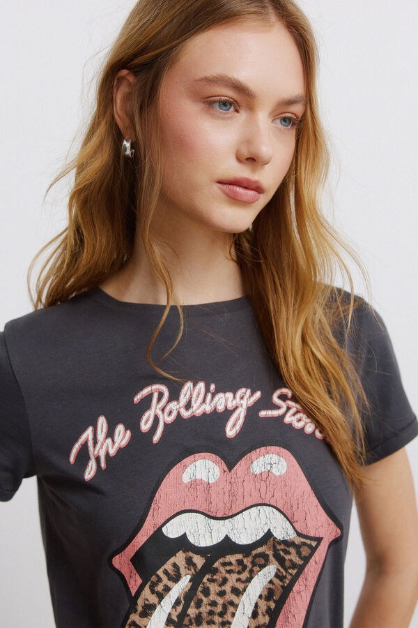 Springfield T-shirt de manga curta "Rollings stones" cinzento
