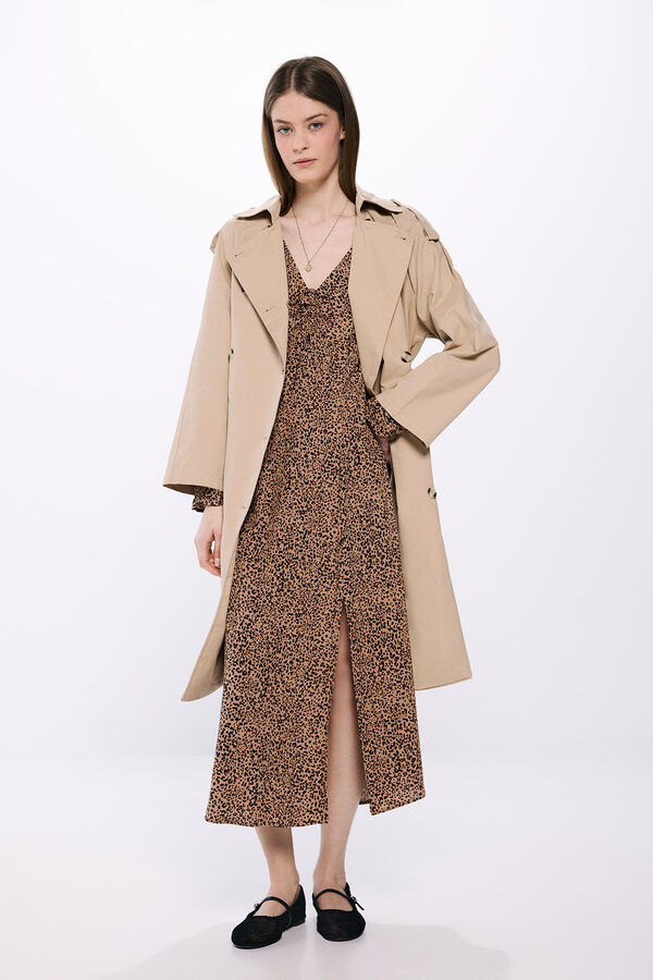Springfield Vestido midi leopardo nude