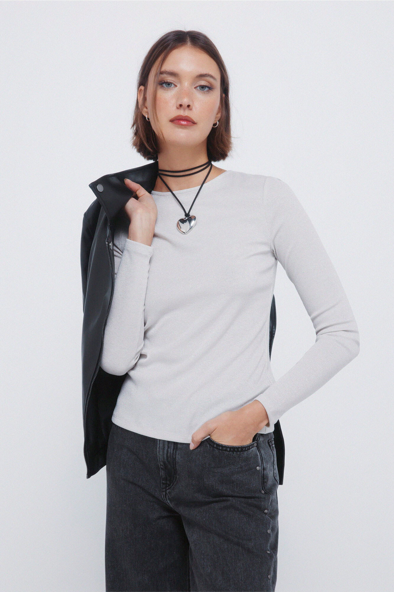 Springfield T-shirt com decote nas costas em lurex