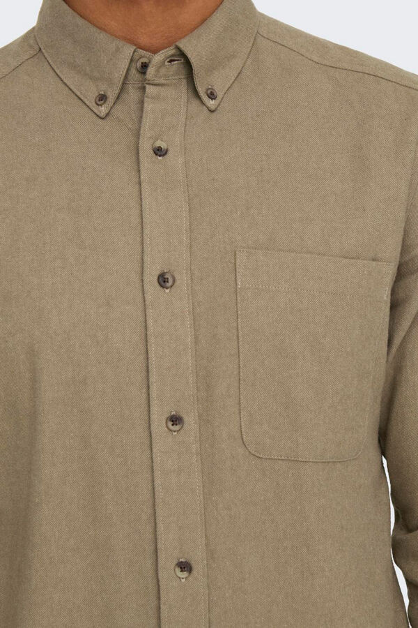 Only & Sons Camisa slim fit cinzento