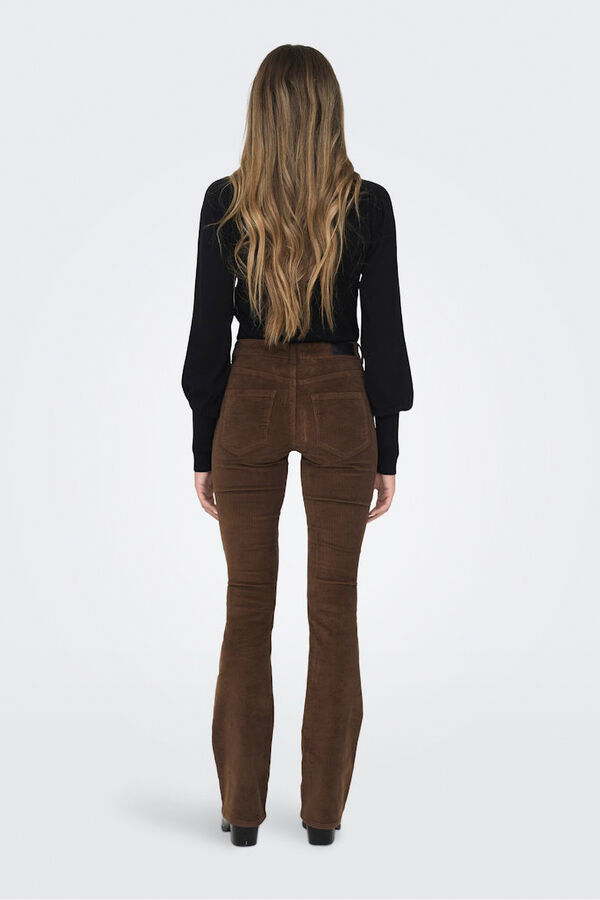 Only Pantal&oacute;n de pana flared marr&oacute;n