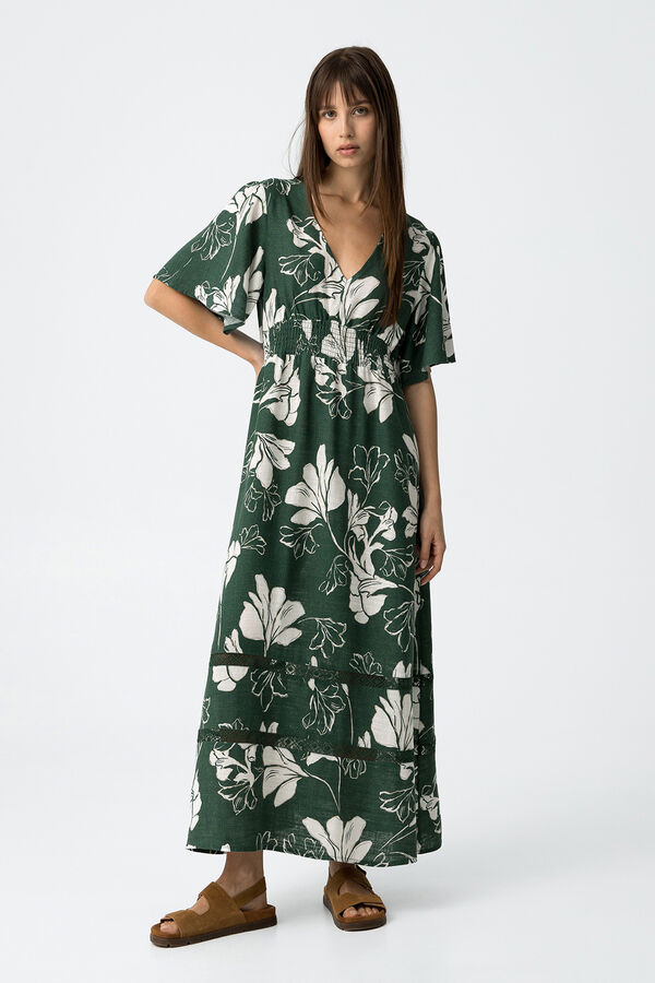 Tiffosi Vestido estampado floral verde