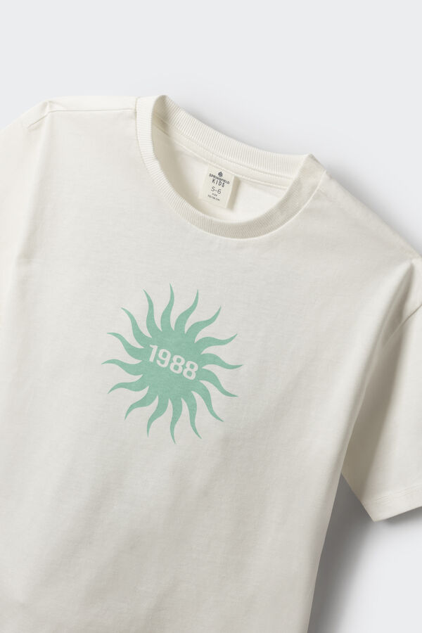 Springfield Kids Camiseta Sol ni&ntilde;o marfil