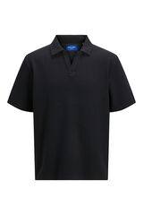 Jack & Jones Polo liso com caimento relaxado preto