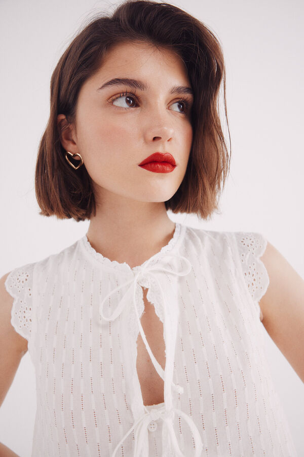 Springfield Blusa com la&ccedil;os branco