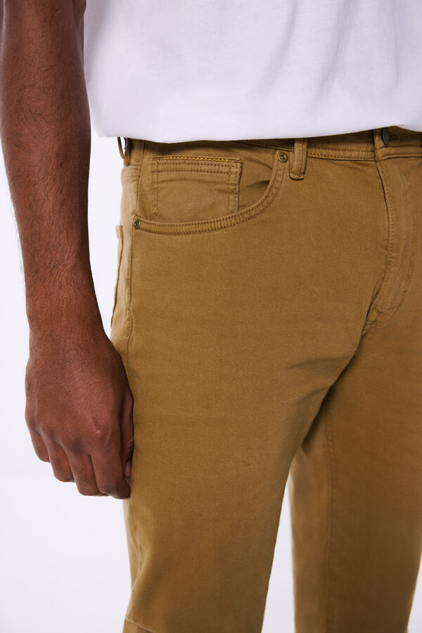 Springfield Pantal&oacute;n color slim fit nude