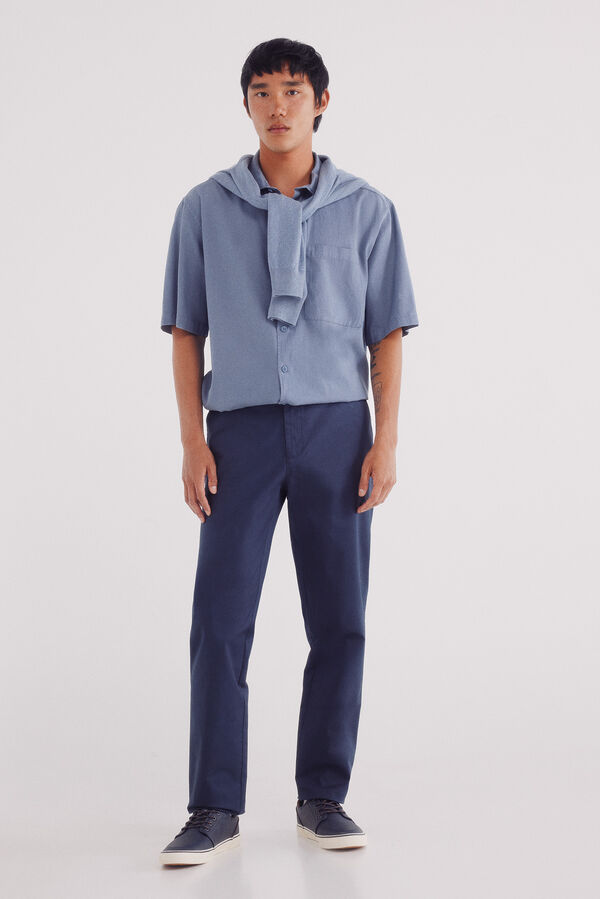 Springfield Calças calças chino leves e justas azul