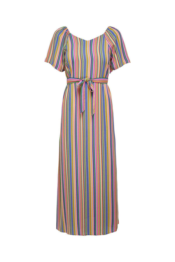 Only Langes Kleid V-Ausschnitt rosa