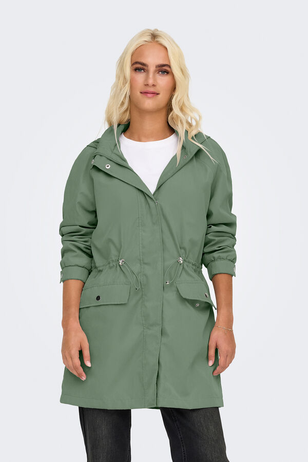 JDY Chaqueta parka de cuello subido verde