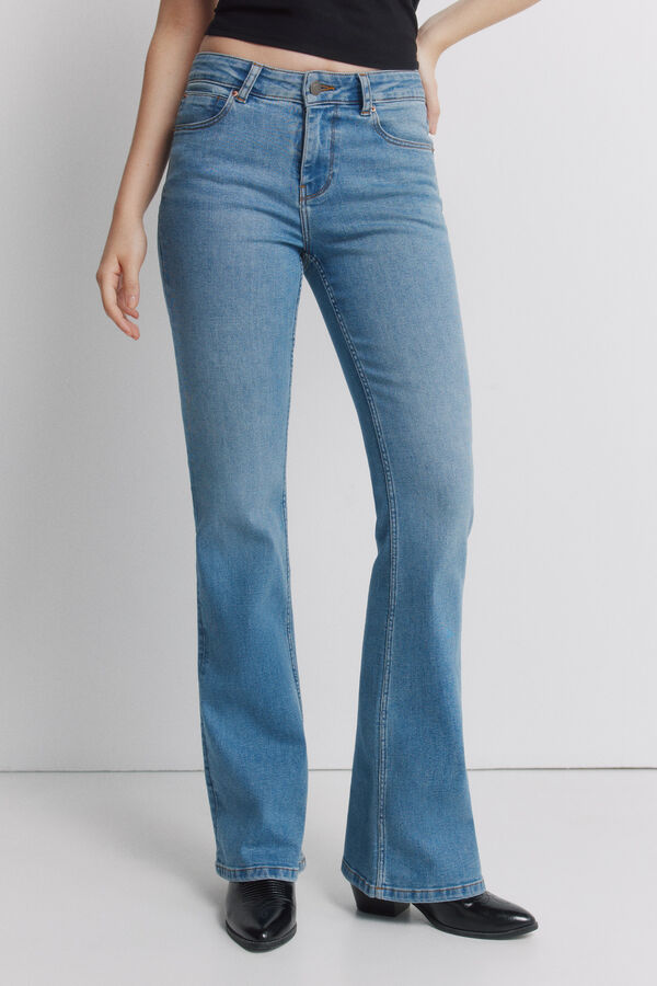 Springfield Jeans cintura m&eacute;dia flare  azul