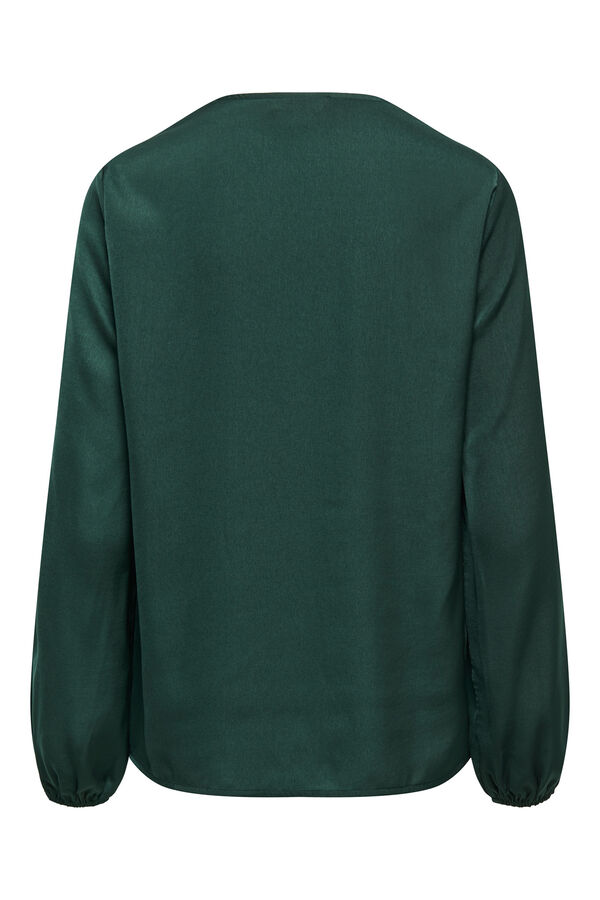 Only Blusa de manga comprida com punhos el&aacute;sticos verde