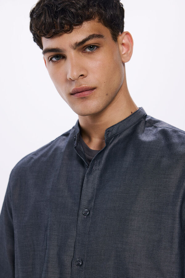 Springfield Camisa vestir bicolor negro